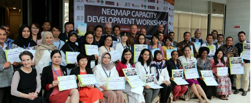 Participants in the NEQMAP Capacity Development Workshop in Bandung, Indonesia.